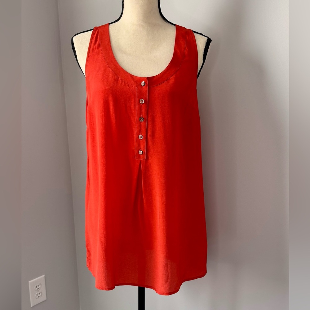 NWOT Anthropologie Odille 100% Silk Women's Red Sleeveless Top - Sz 8